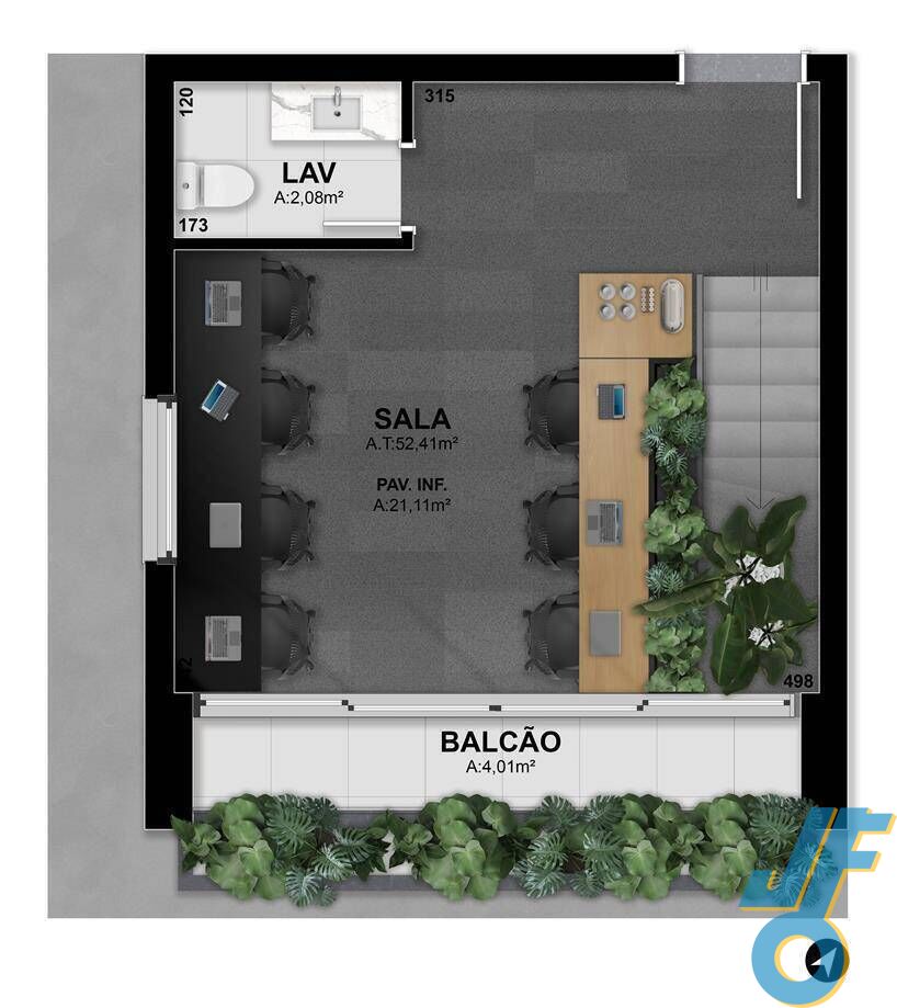 Sala-Conjunto, 52 m² - Foto 12