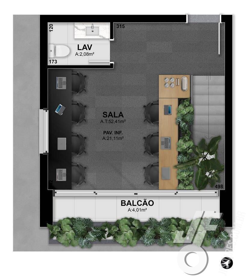 Sala-Conjunto, 52 m² - Foto 12