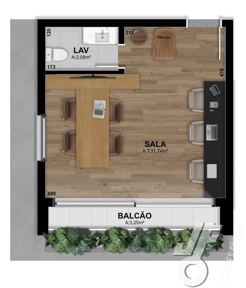 Sala-Conjunto, 52 m² - Foto 13