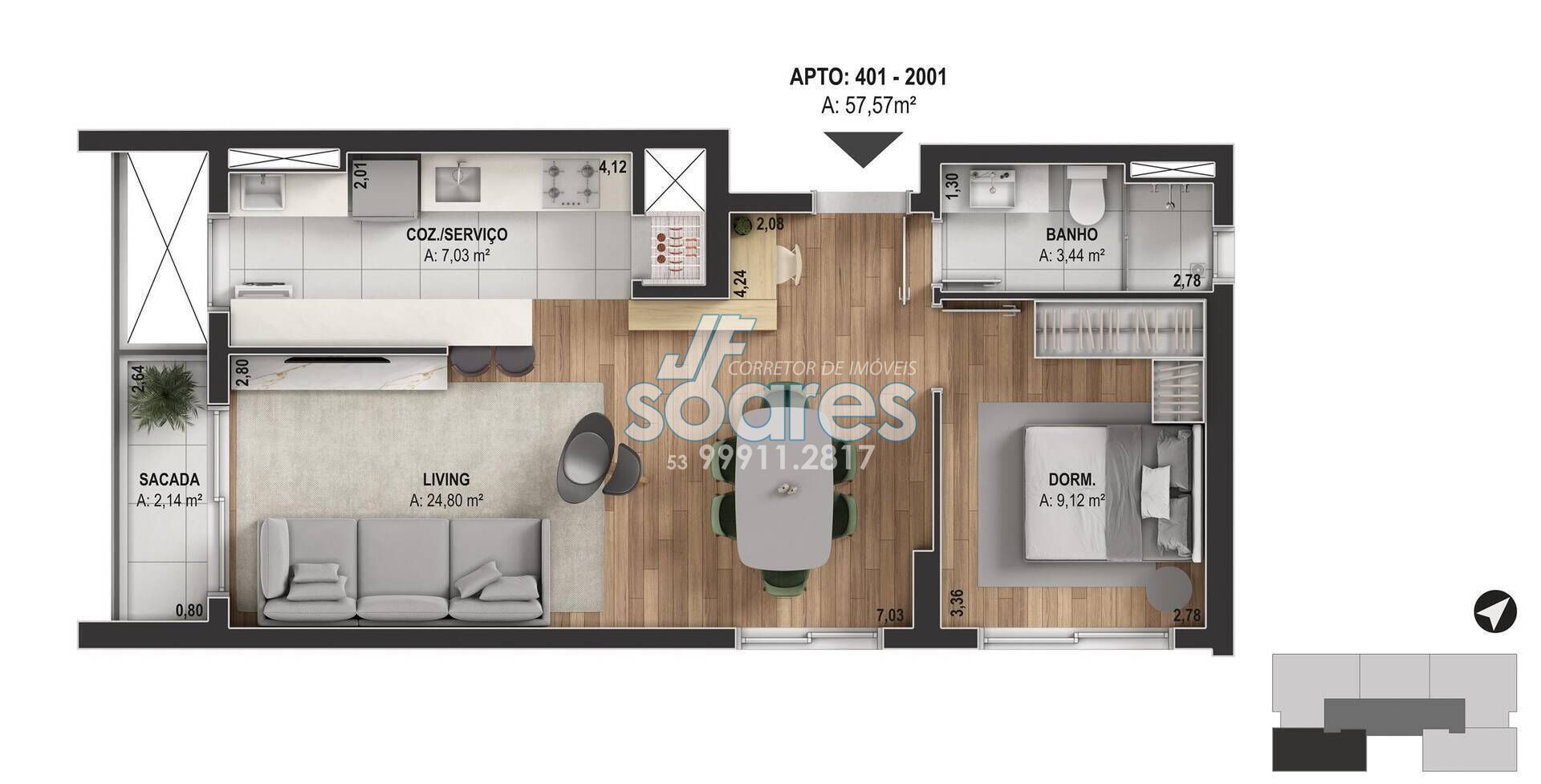 Apartamento à venda com 2 quartos, 65m² - Foto 9