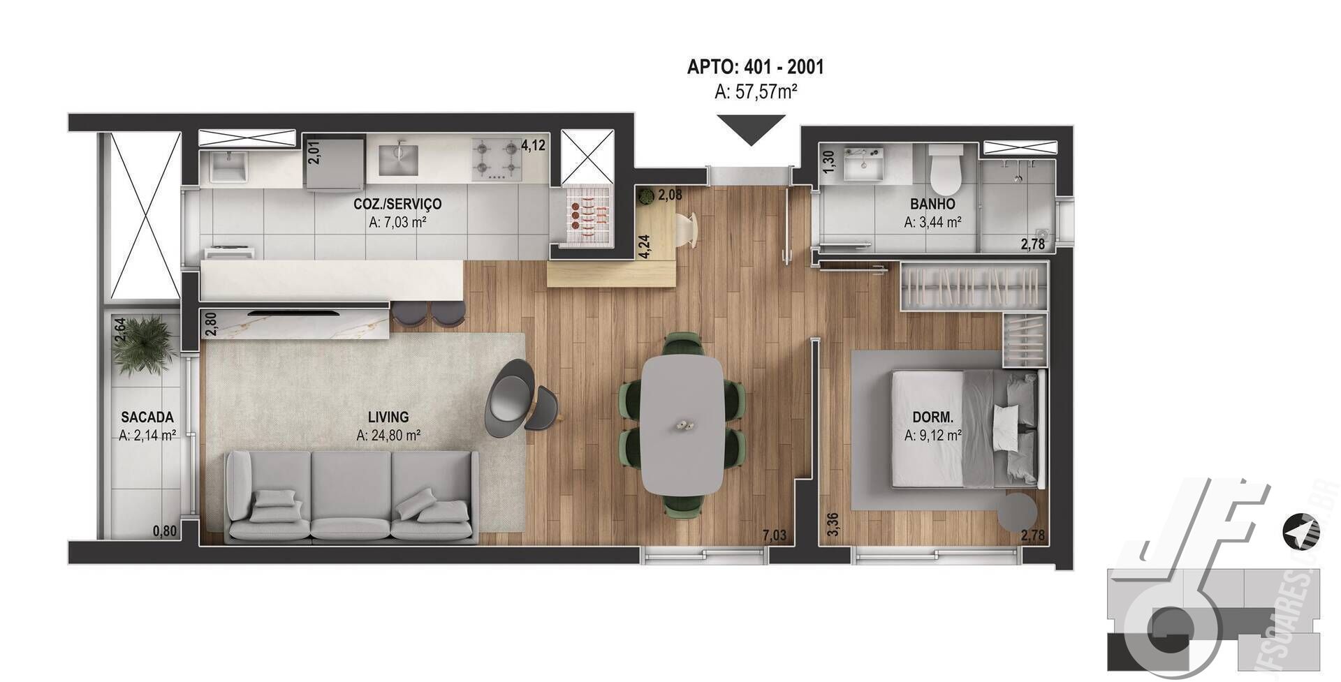 Apartamento, 2 quartos, 65 m² - Foto 10