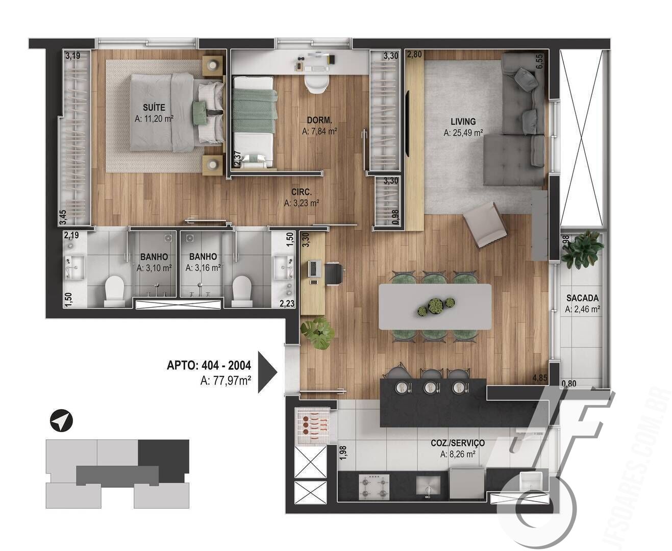 Apartamento, 2 quartos, 65 m² - Foto 15