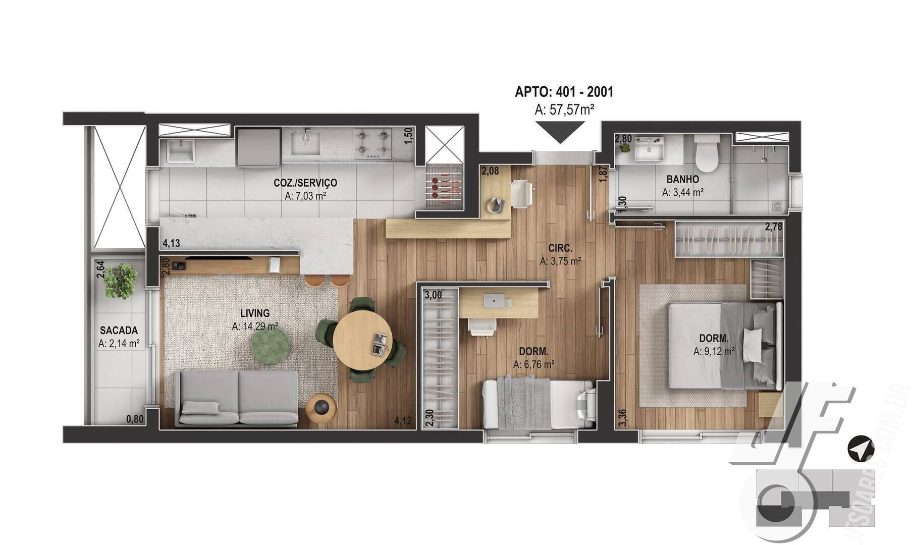 Apartamento, 2 quartos, 65 m² - Foto 11