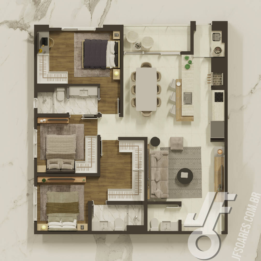 Apartamento, 3 quartos, 92 m² - Foto 7