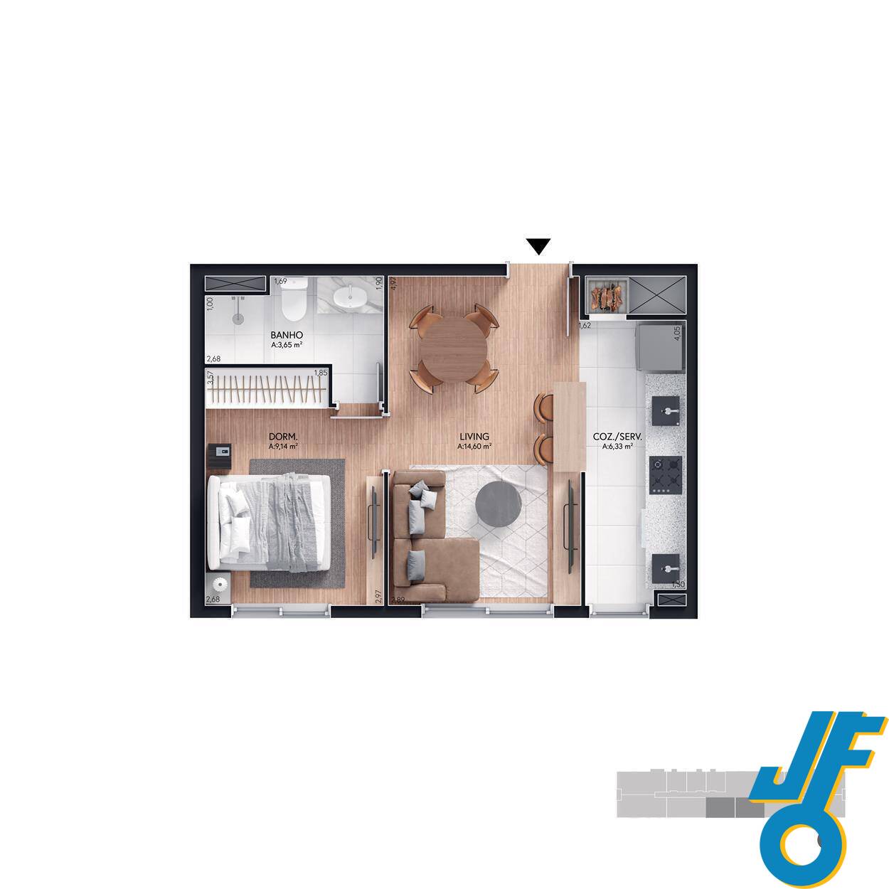 Apartamento, 1 quarto, 40 m² - Foto 2