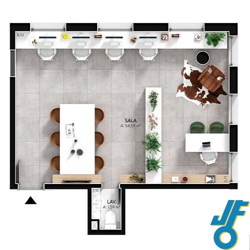 Sala-Conjunto, 53 m² - Foto 2