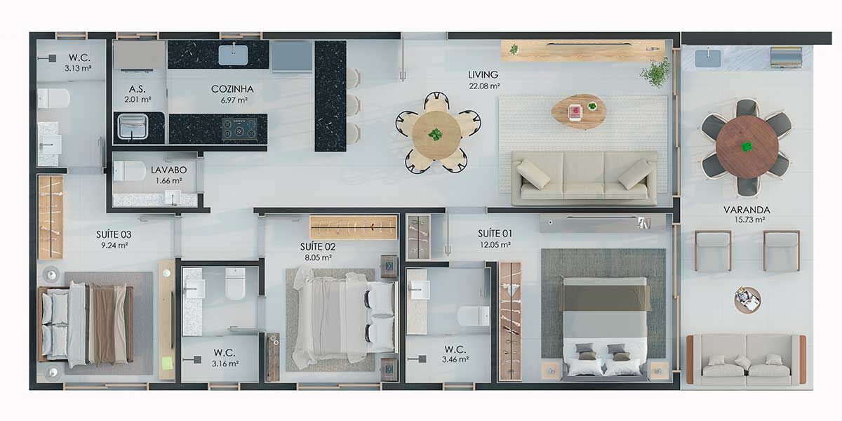 Apartamento à venda com 2 quartos, 77m² - Foto 6