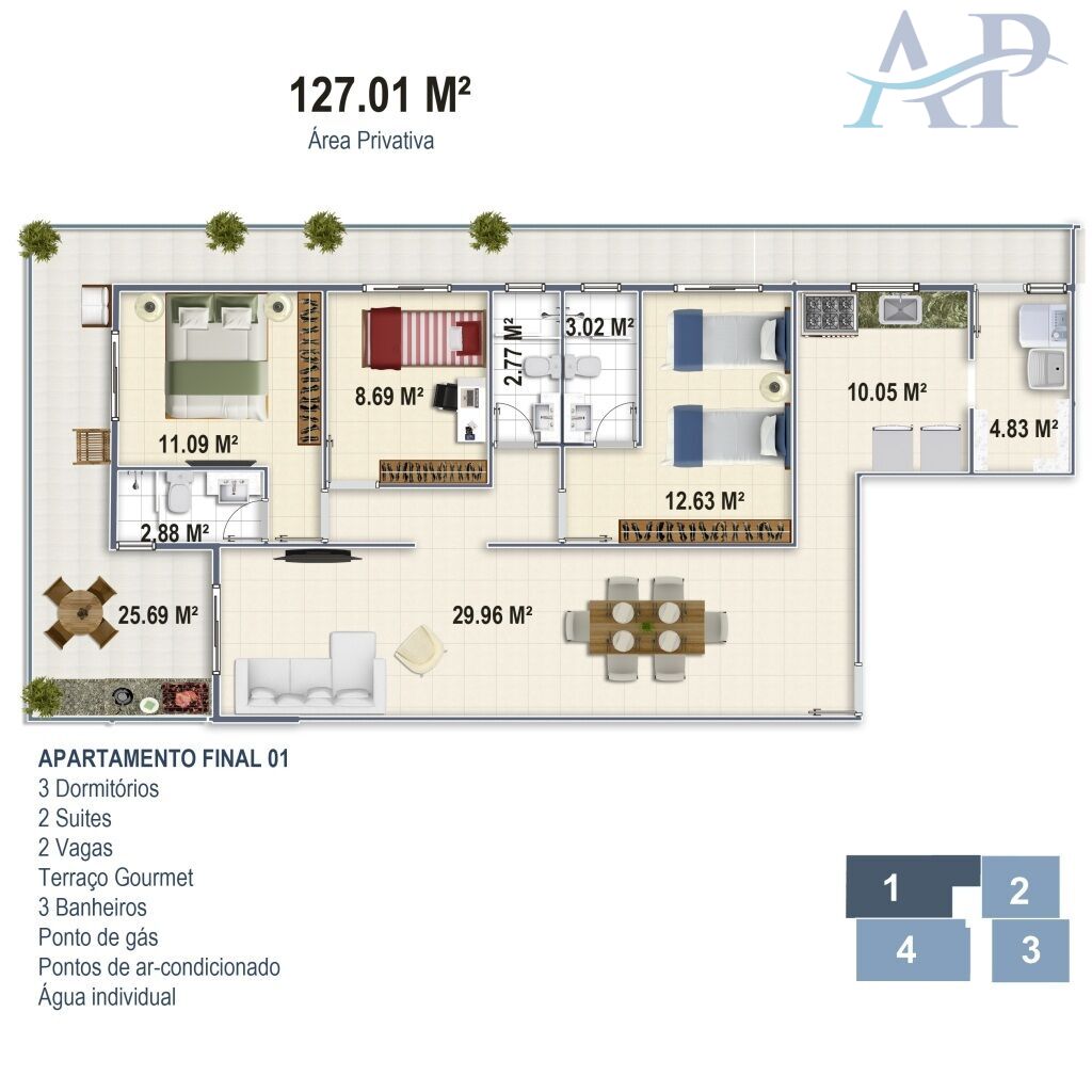 Apartamento, 3 quartos, 127 m² - Foto 29