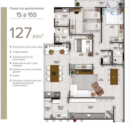 Apartamento, 3 quartos, 127 m² - Foto 19