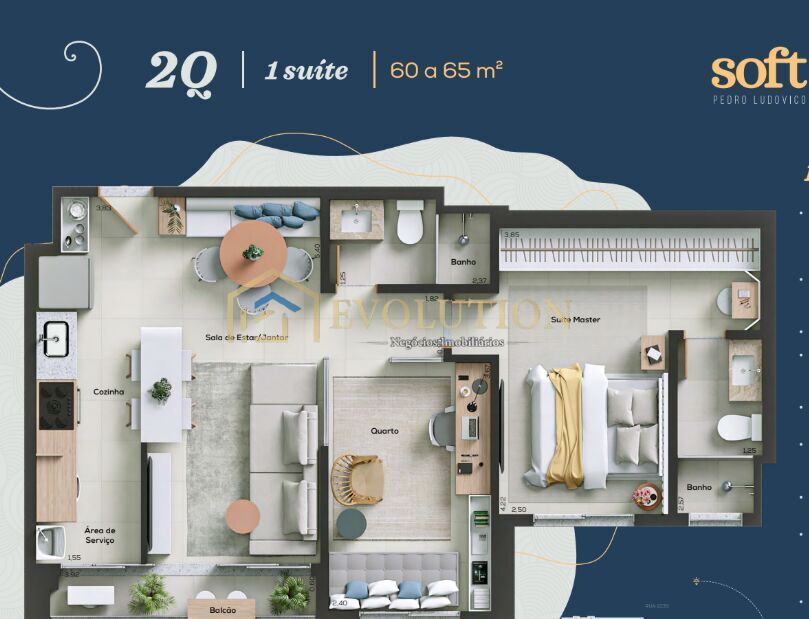 Apartamento à venda com 2 quartos, 65m² - Foto 7