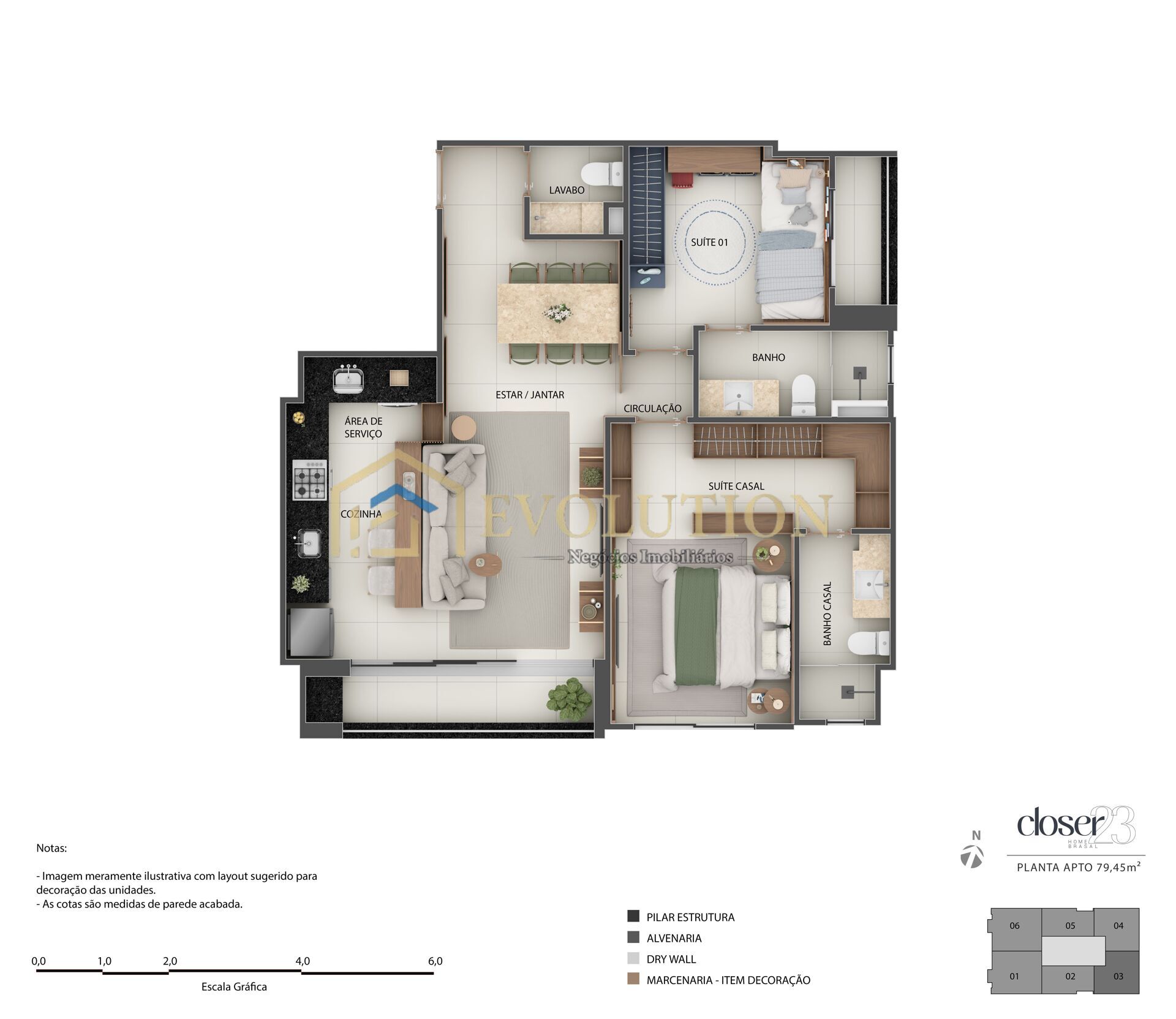 Apartamento à venda com 2 quartos, 79m² - Foto 5