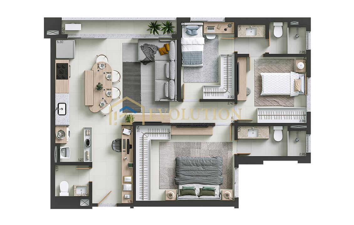 Apartamento à venda com 3 quartos, 84m² - Foto 5