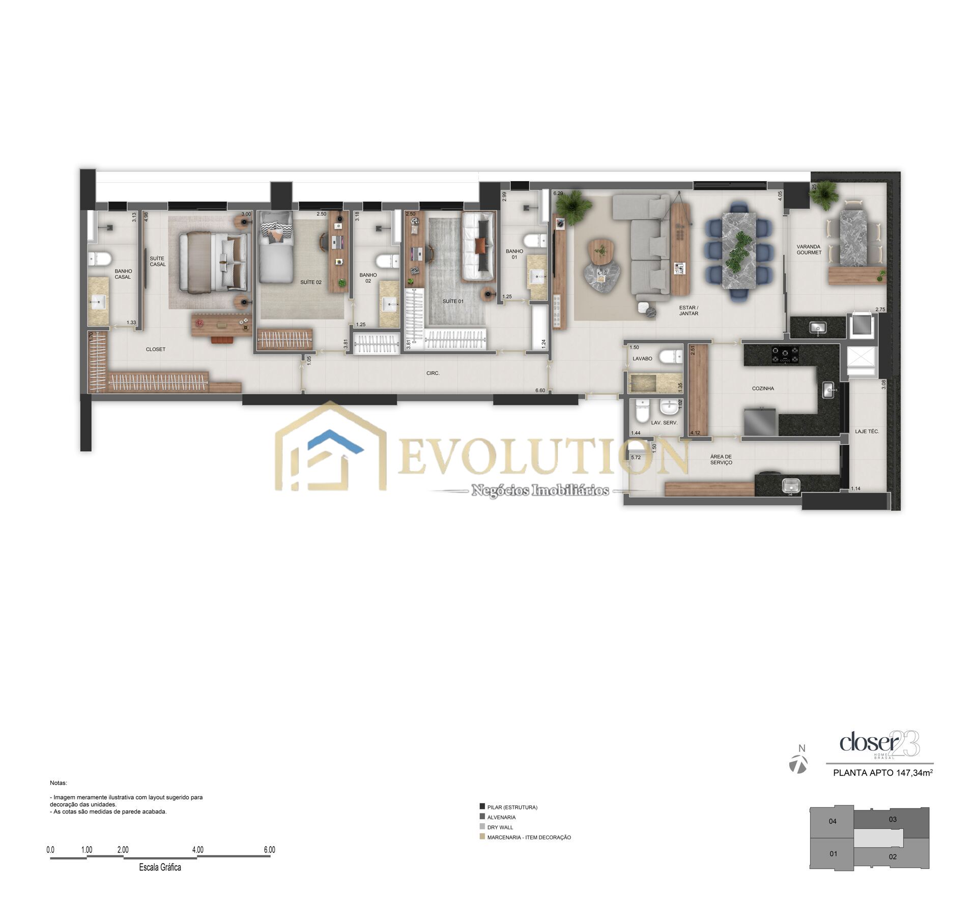 Apartamento à venda com 3 quartos, 147m² - Foto 6
