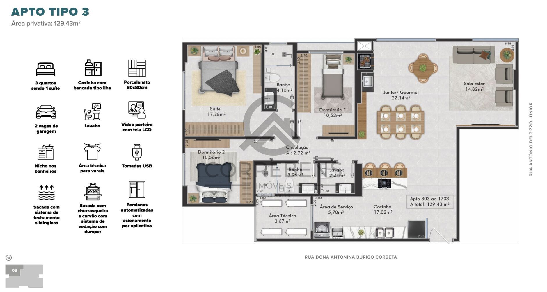 Apartamento à venda com 3 quartos, 129m² - Foto 17