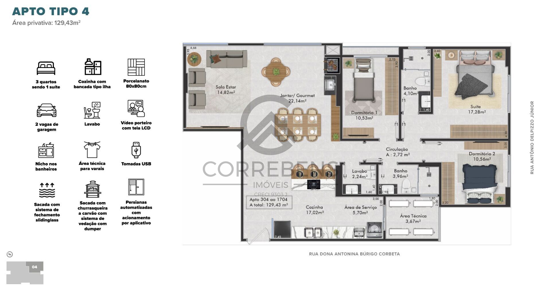 Apartamento à venda com 3 quartos, 129m² - Foto 18