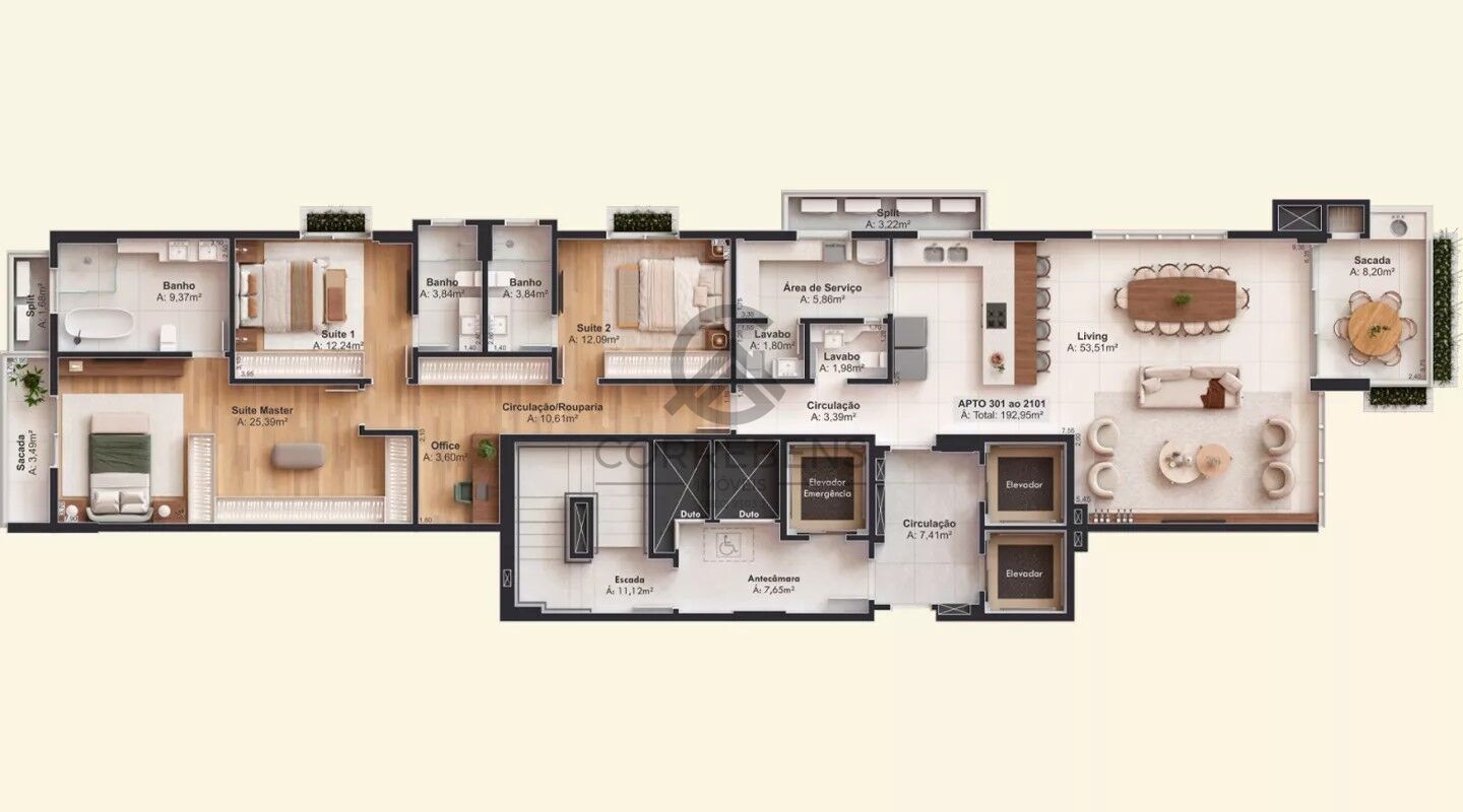 Apartamento à venda com 3 quartos, 192m² - Foto 20
