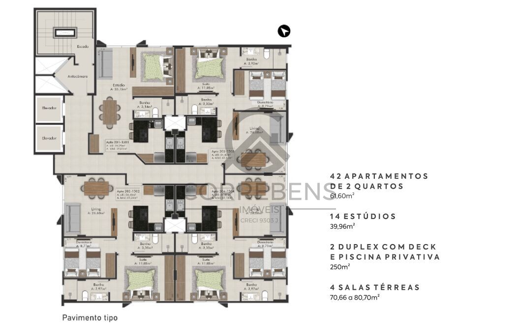 Apartamento à venda com 2 quartos, 61m² - Foto 8