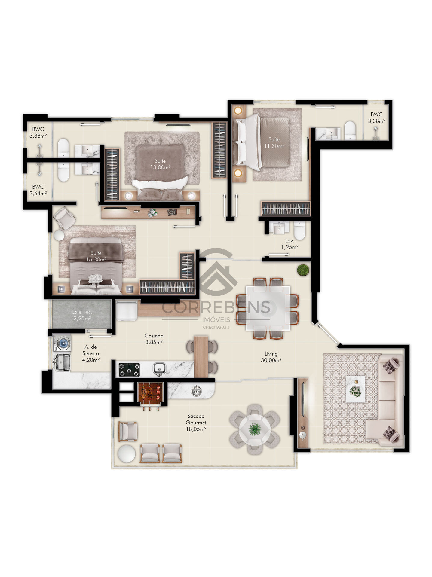 Apartamento, 3 quartos, 134 m² - Foto 37