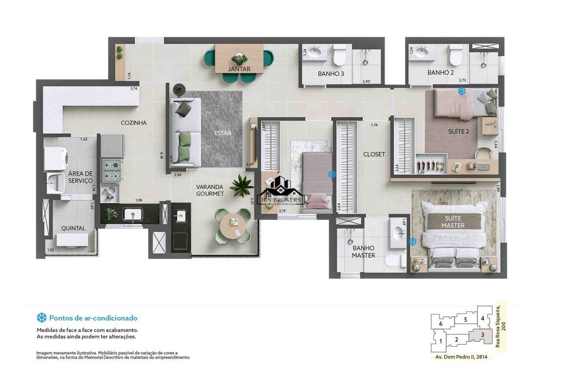 Apartamento à venda com 3 quartos, 91m² - Foto 2