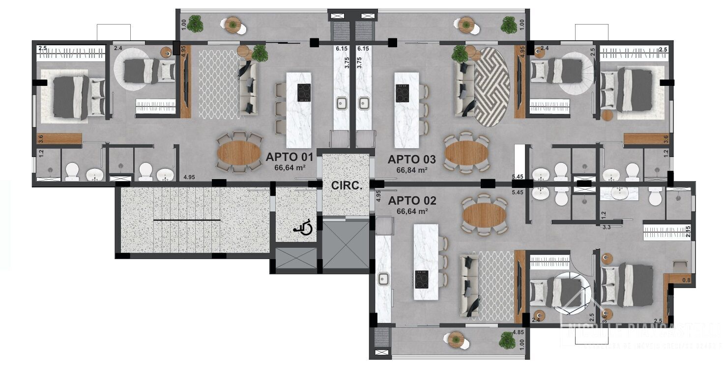 Apartamento à venda com 2 quartos, 67m² - Foto 4