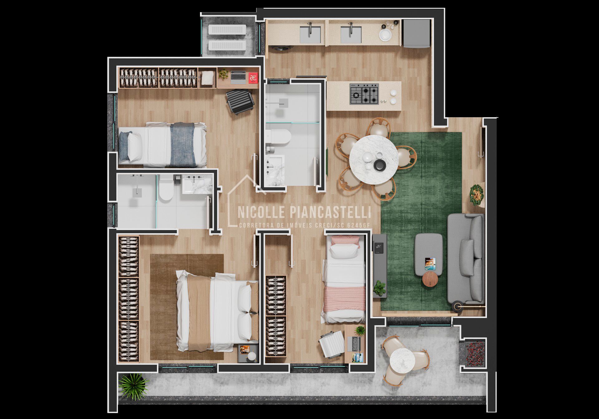 Apartamento, 3 quartos, 78 m² - Foto 2