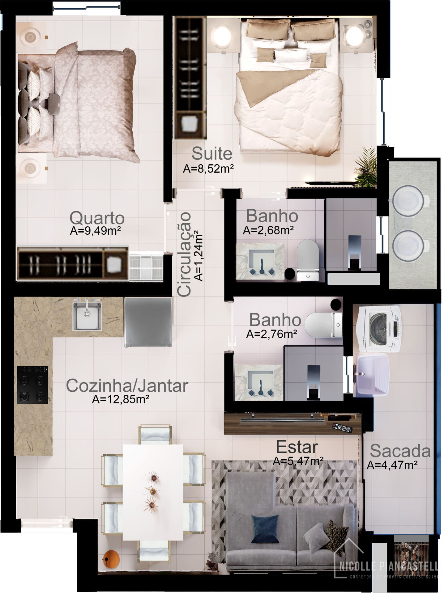 Apartamento à venda com 2 quartos, 55m² - Foto 6