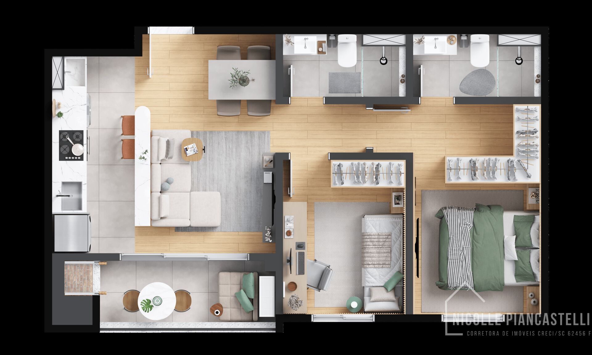 Apartamento à venda com 2 quartos, 52m² - Foto 6