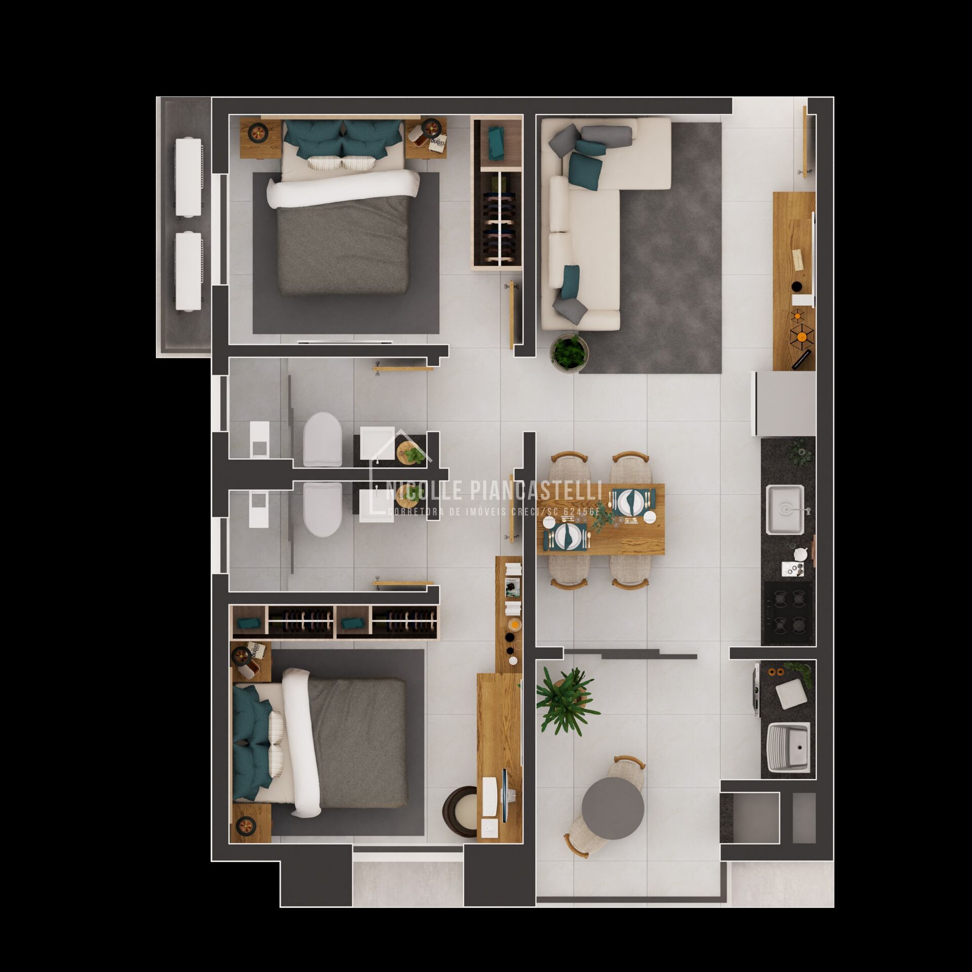 Apartamento, 2 quartos, 56 m² - Foto 6