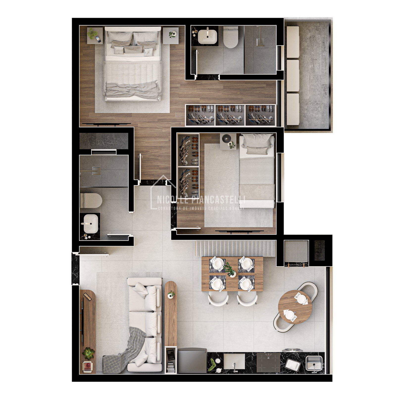 Apartamento, 2 quartos, 50 m² - Foto 3