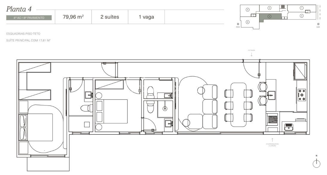 Apartamento, 2 quartos, 79 m² - Foto 3