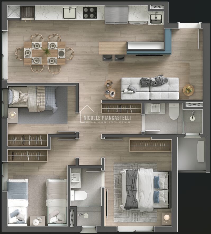 Apartamento, 3 quartos, 72 m² - Foto 3