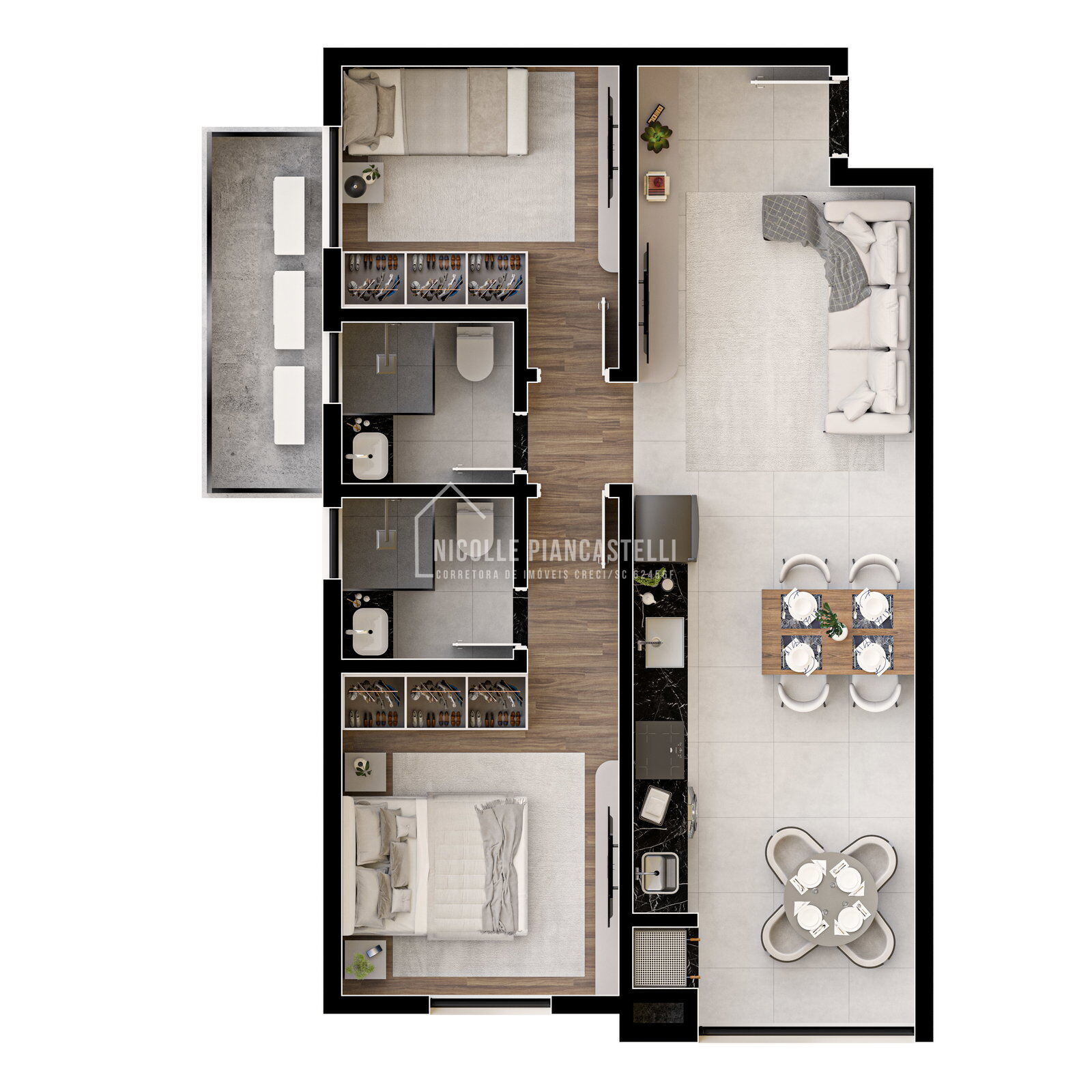Apartamento, 2 quartos, 57 m² - Foto 4