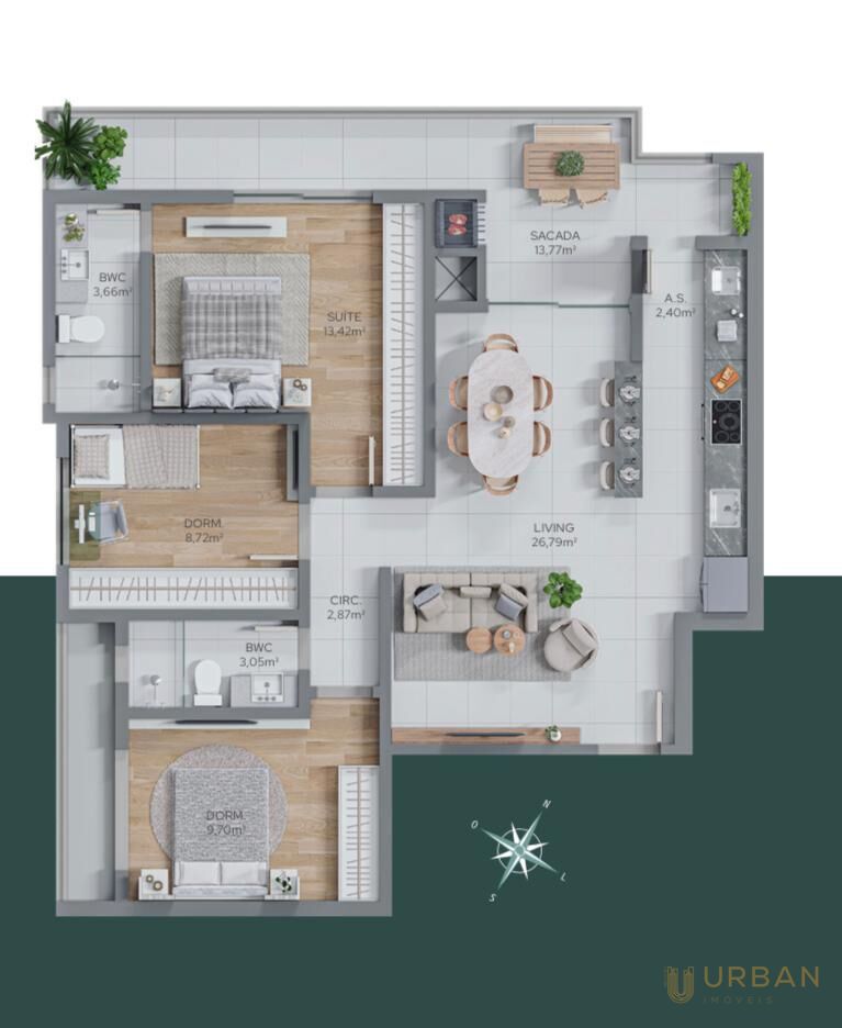 Apartamento à venda com 3 quartos, 102m² - Foto 4