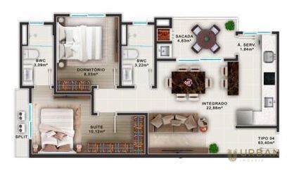 Apartamento à venda com 2 quartos, 64m² - Foto 5