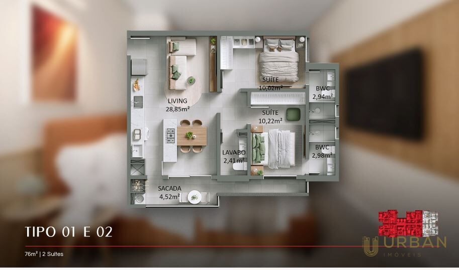 Apartamento à venda com 2 quartos, 76m² - Foto 15