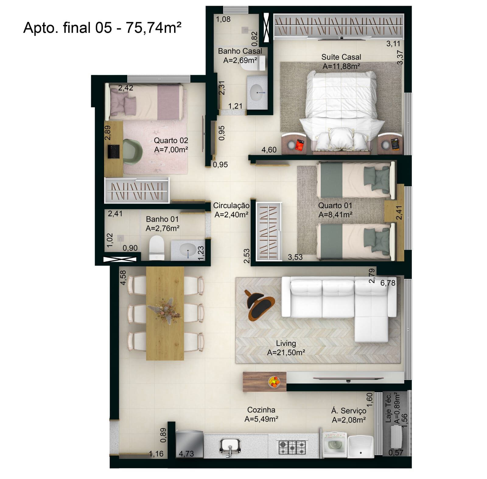 Apartamento à venda com 3 quartos, 75m² - Foto 29