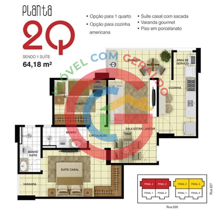 Apartamento à venda com 2 quartos, 64m² - Foto 9