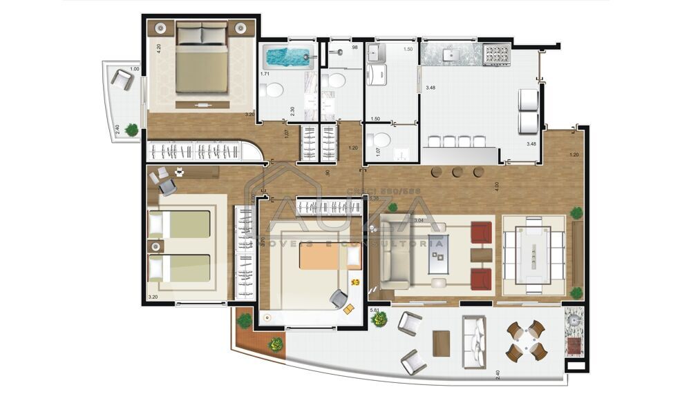 Apartamento para alugar com 3 quartos, 127m² - Foto 30