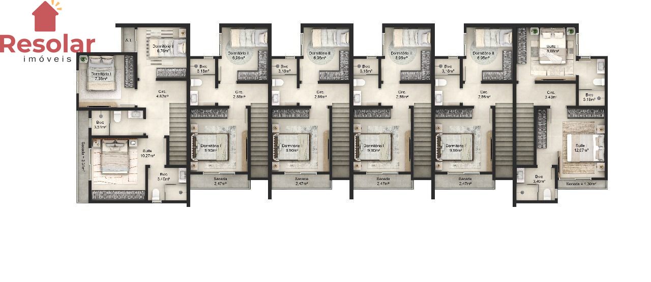 Sobrado, 2 quartos, 65 m² - Foto 9