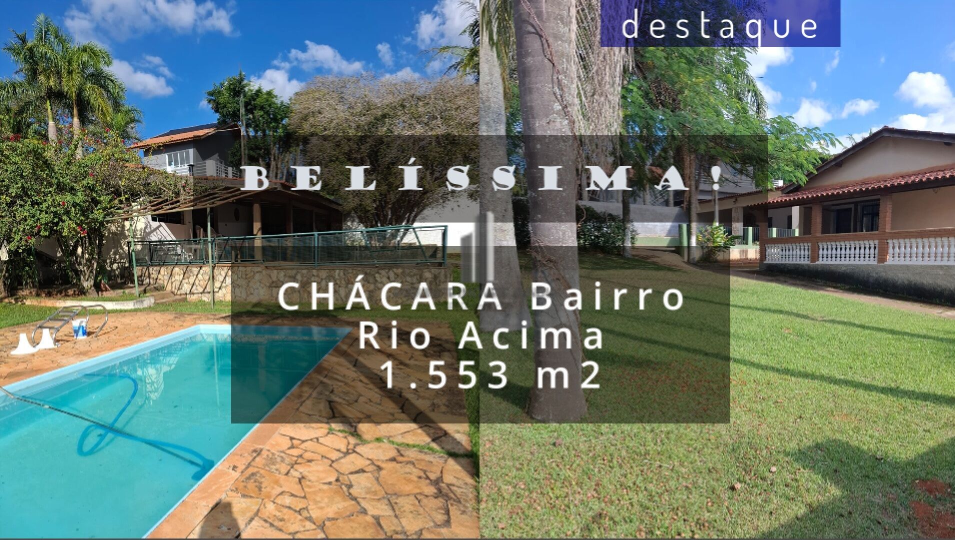 Chácara, 3 quartos, 1553 m² - Foto 1