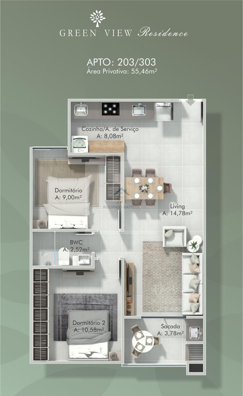 Apartamento à venda com 2 quartos, 55m² - Foto 12
