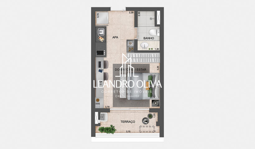 Apartamento, 1 quarto, 32 m² - Foto 12