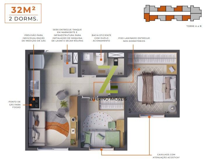 Apartamento, 3 quartos, 51 m² - Foto 13