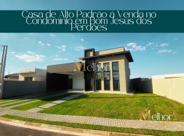 Casa de Alto Padrão à Venda no Condomínio em Bom Jesus dos Perdões