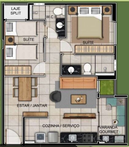 Apartamento à venda com 2 quartos, 61m² - Foto 3