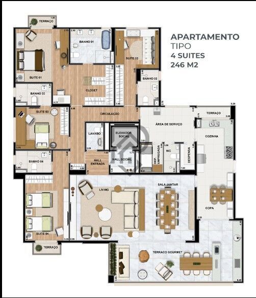 Apartamento, 4 quartos, 246 m² - Foto 44