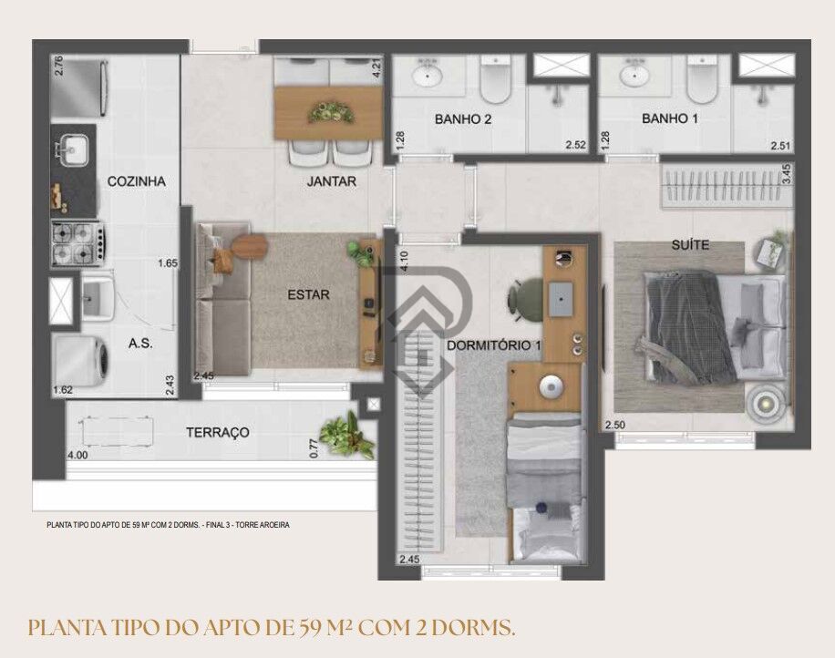 Apartamento, 2 quartos, 59 m² - Foto 47