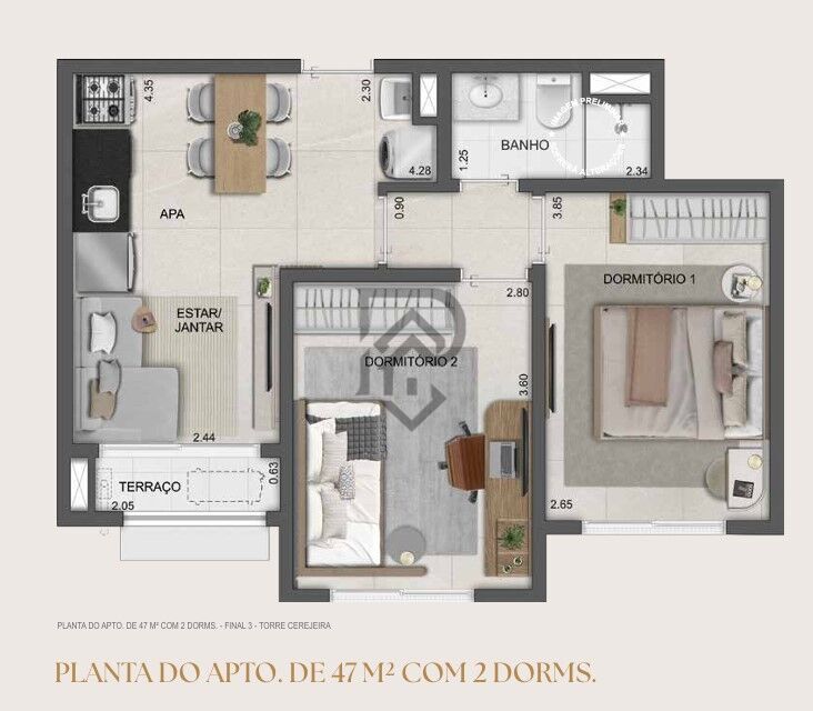 Apartamento, 2 quartos, 47 m² - Foto 49