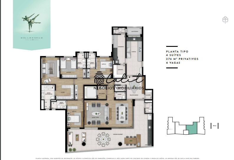 Apartamento à venda com 4 quartos, 275m² - Foto 2