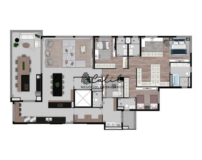 Apartamento à venda com 3 quartos, 255m² - Foto 1